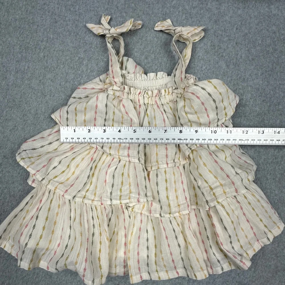 Old Navy Baby Girl Tiered Gauze Swing Top Multi Color Stripe 12-18M